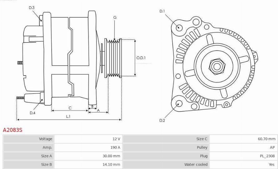 AS-PL A2083S - Alternatore autozon.pro