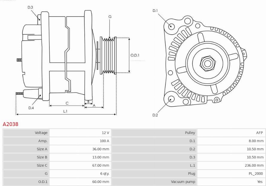 AS-PL A2038 - Alternatore autozon.pro