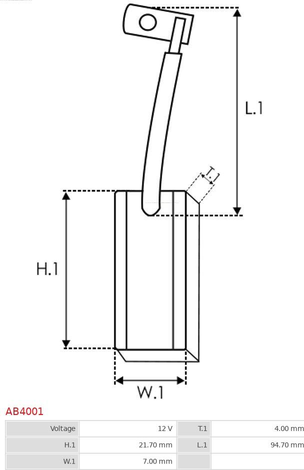 AS-PL AB4001 - Spazzola in carbone, Alternatore autozon.pro