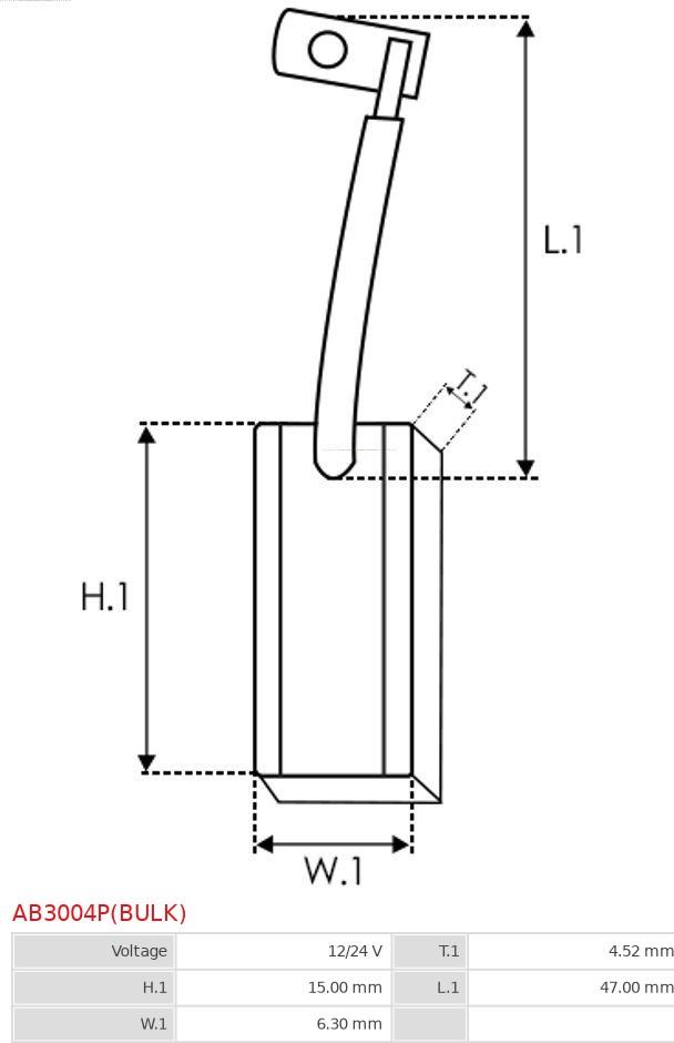 AS-PL AB3004P(BULK) - Spazzola in carbone, Alternatore autozon.pro