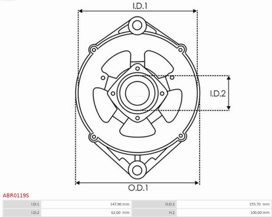 AS-PL ABR0119S - Supporto, flangia generatore-azionamento autozon.pro