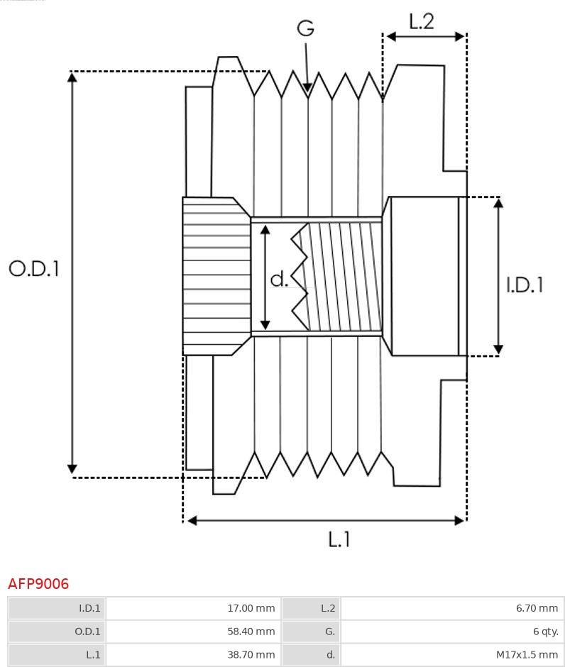 AS-PL AFP9006 - Puleggia cinghia, Alternatore autozon.pro