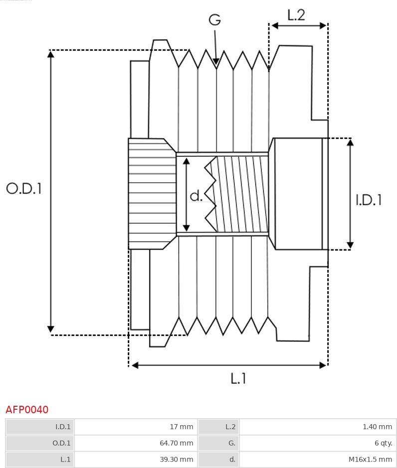 AS-PL AFP0040 - Puleggia cinghia, Alternatore autozon.pro