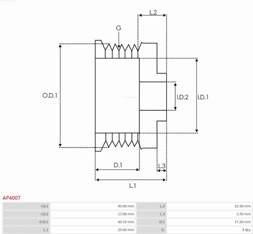 AS-PL AP4007 - Puleggia cinghia, Alternatore autozon.pro