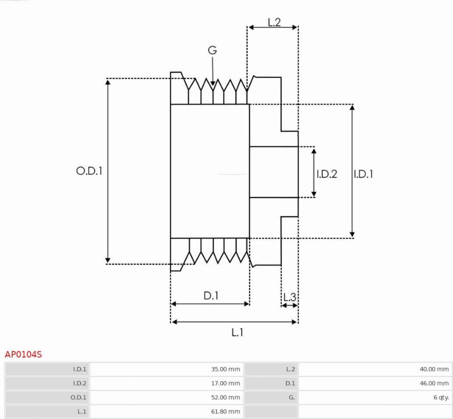 AS-PL AP0104S - Puleggia cinghia, Alternatore autozon.pro