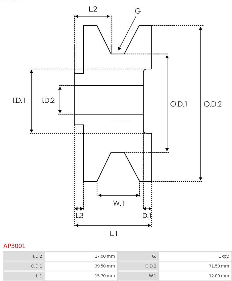 AS-PL AP3001 - Puleggia cinghia, Alternatore autozon.pro