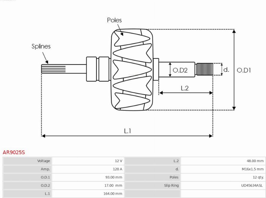 AS-PL AR9025S - Rotore, Alternatore autozon.pro