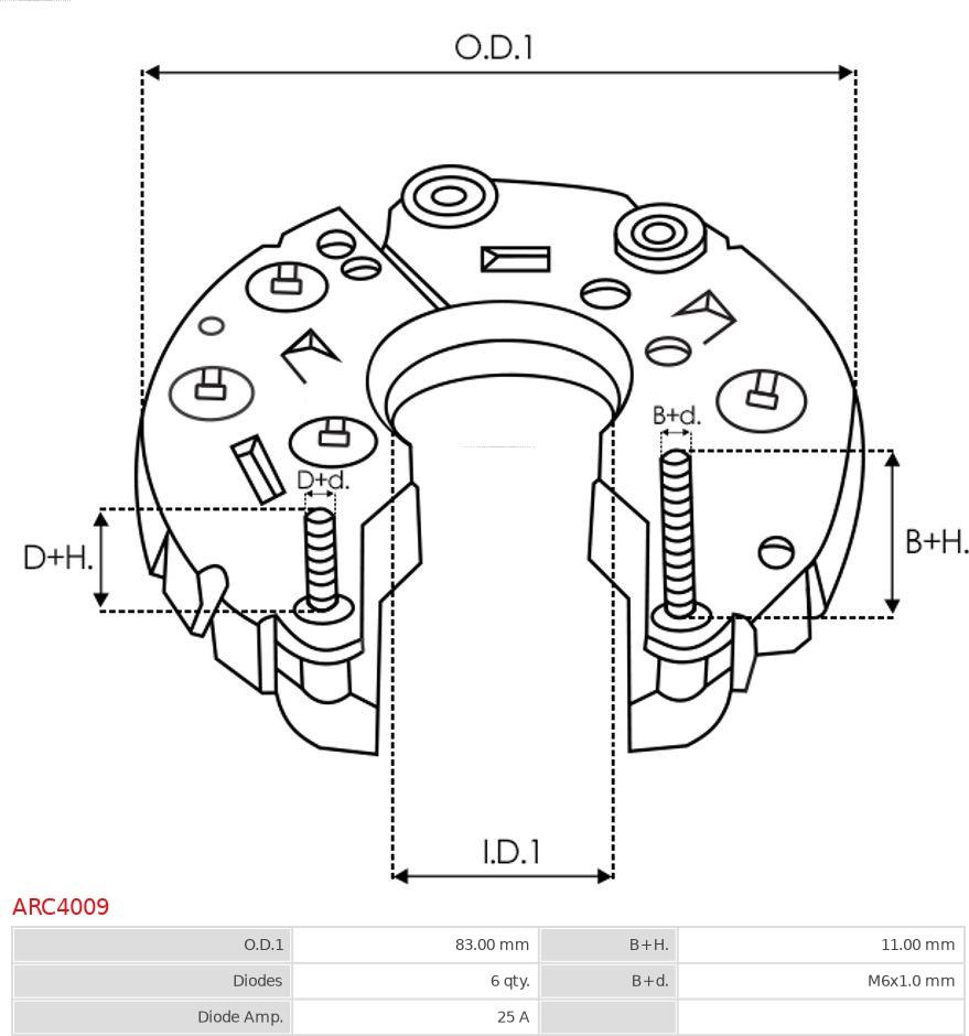 AS-PL ARC4009 - Raddrizzatore, Alternatore autozon.pro