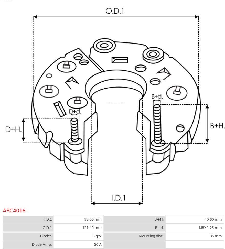 AS-PL ARC4016 - Raddrizzatore, Alternatore autozon.pro