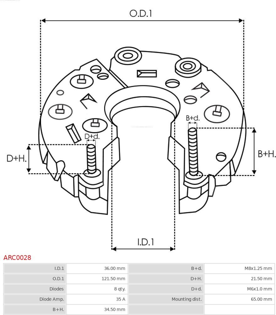 AS-PL ARC0028 - Raddrizzatore, Alternatore autozon.pro