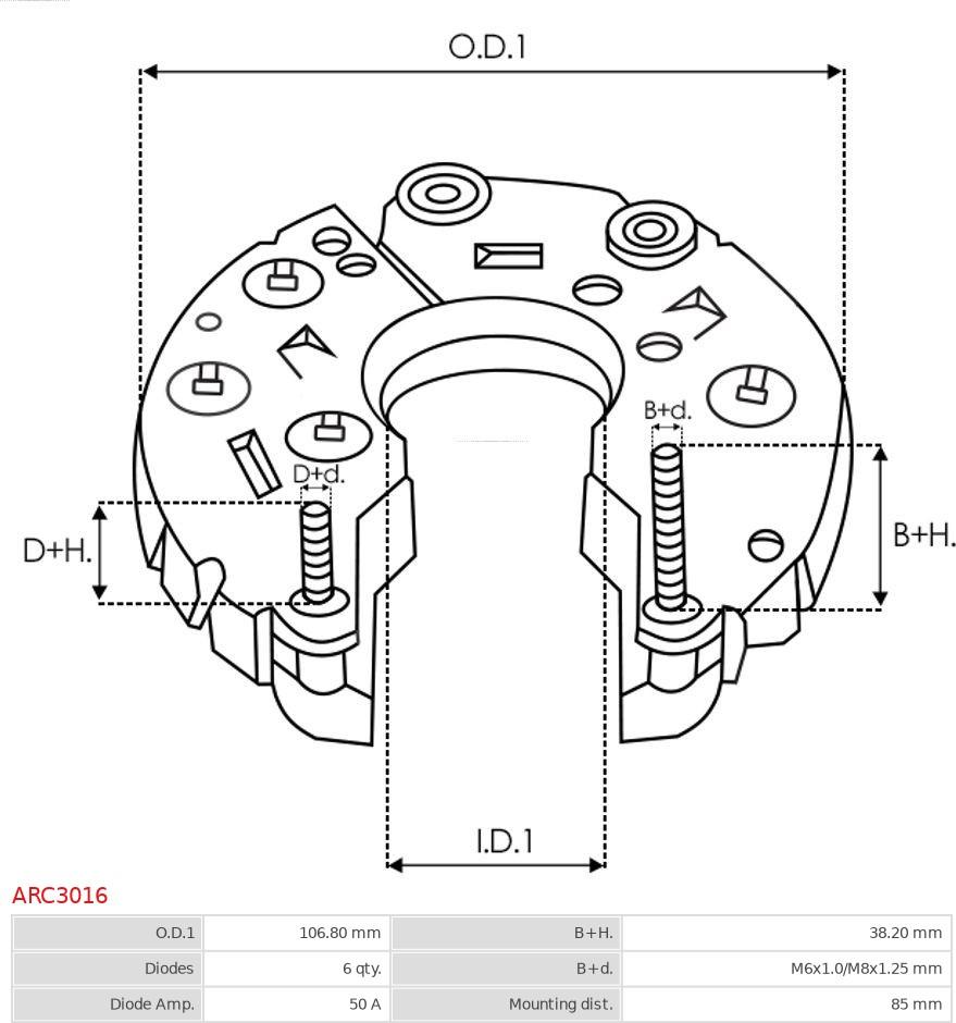 AS-PL ARC3016 - Raddrizzatore, Alternatore autozon.pro