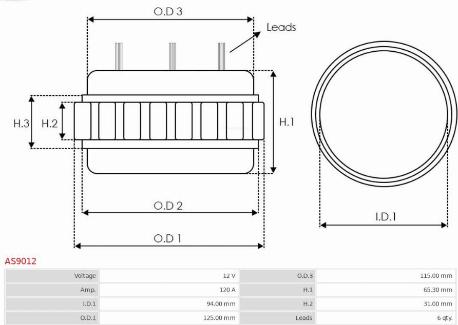 AS-PL AS9012 - Statore, Alternatore autozon.pro