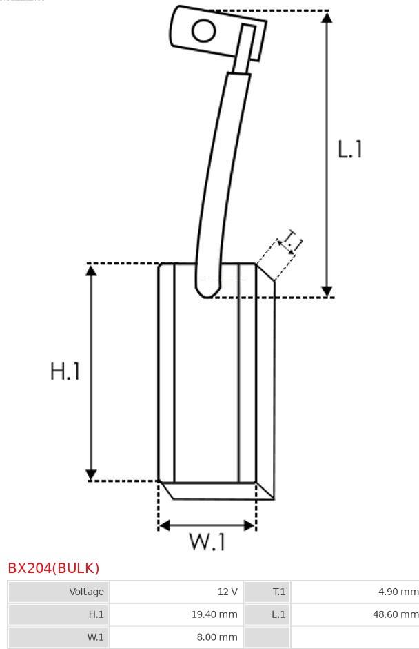 AS-PL BX204(BULK) - Spazzola in carbone, Alternatore autozon.pro