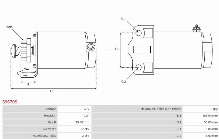 AS-PL S9670S - Motorino d'avviamento autozon.pro