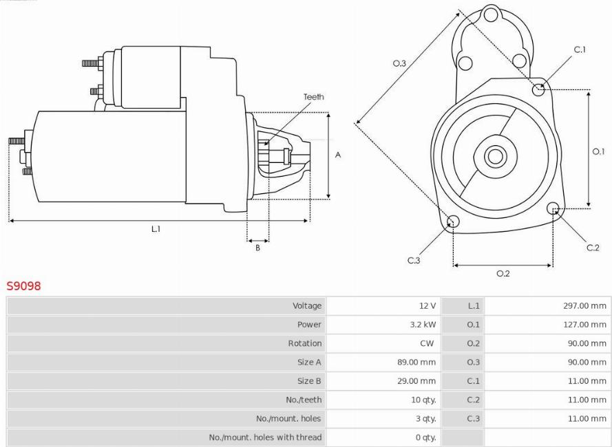 AS-PL S9098 - Motorino d'avviamento autozon.pro