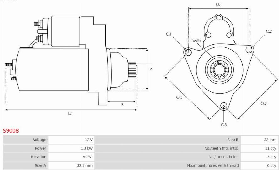 AS-PL S9008 - Motorino d'avviamento autozon.pro