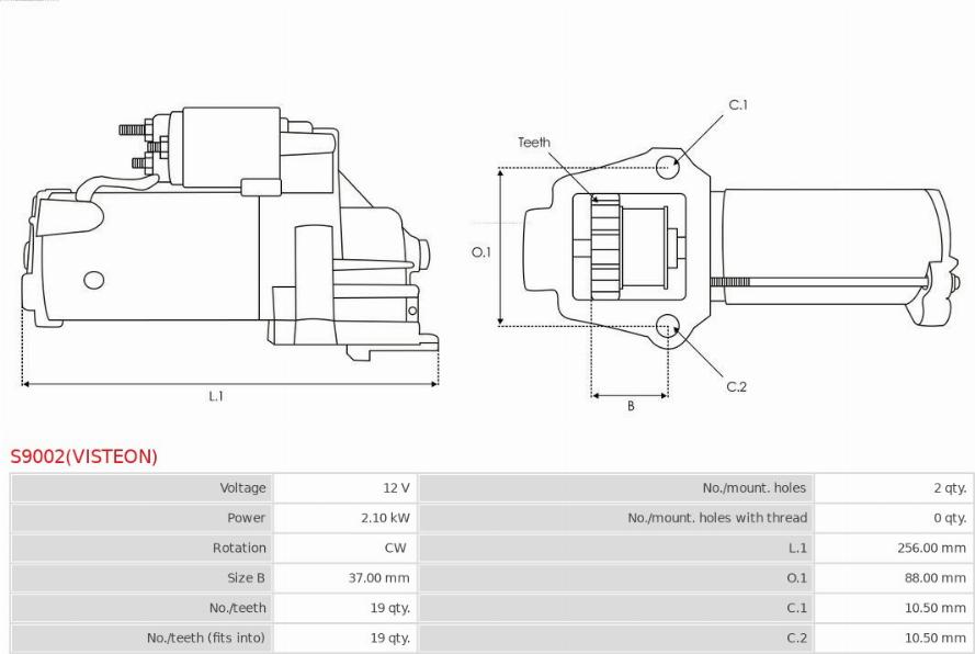 AS-PL S9002(VISTEON) - Motorino d'avviamento autozon.pro