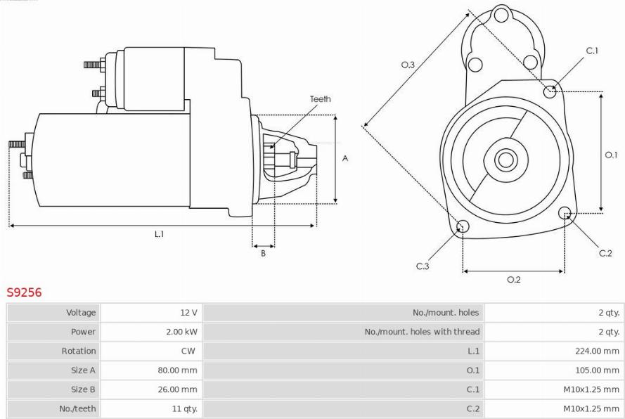 AS-PL S9256 - Motorino d'avviamento autozon.pro