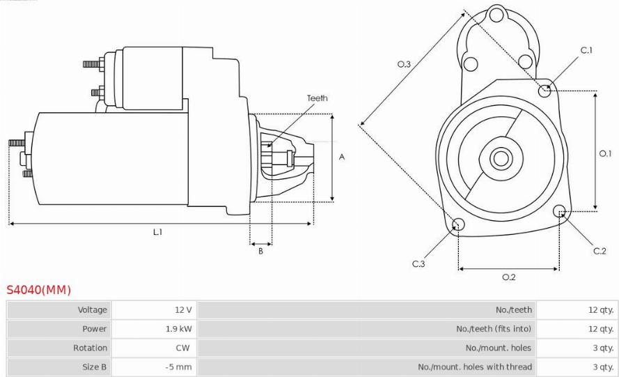 AS-PL S4040(MM) - Motorino d'avviamento autozon.pro