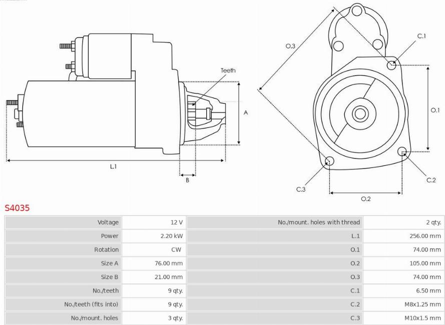 AS-PL S4035 - Motorino d'avviamento autozon.pro