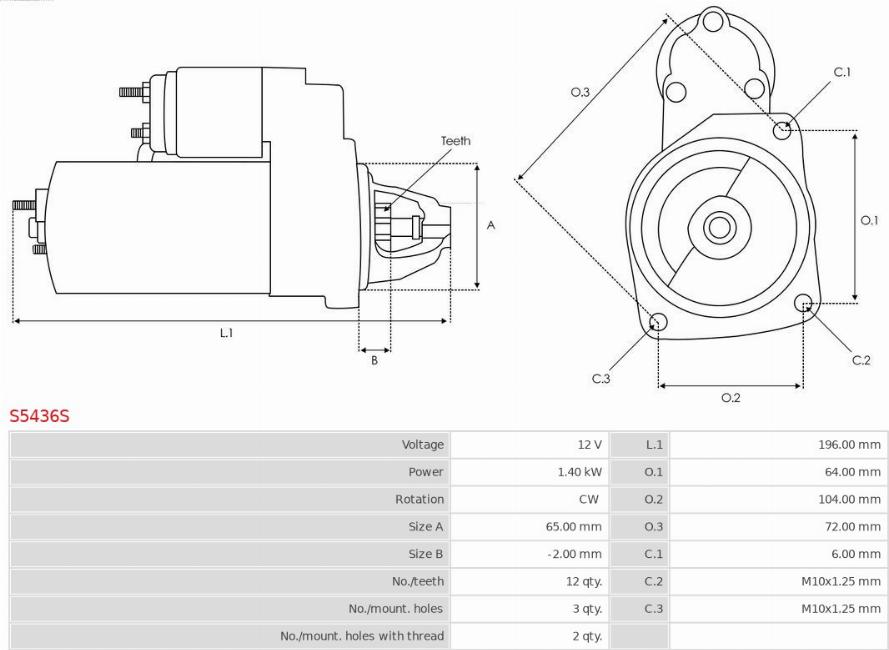 AS-PL S5436S - Motorino d'avviamento autozon.pro