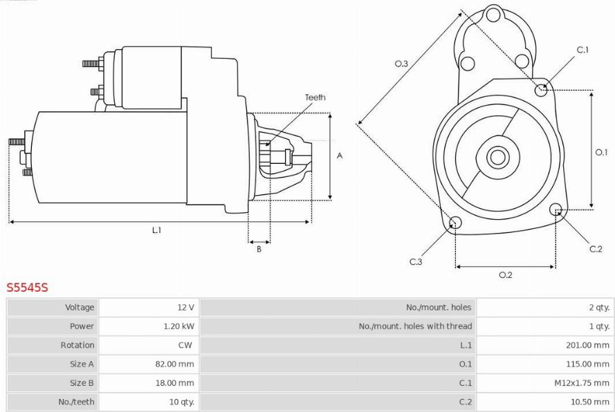 AS-PL S5545S - Motorino d'avviamento autozon.pro