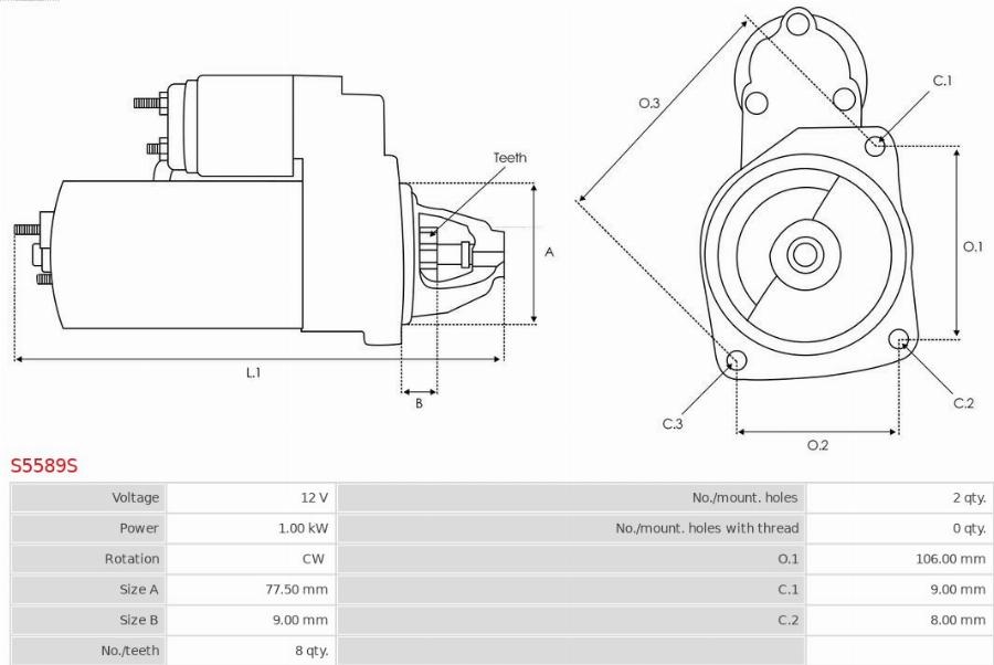 AS-PL S5589S - Motorino d'avviamento autozon.pro