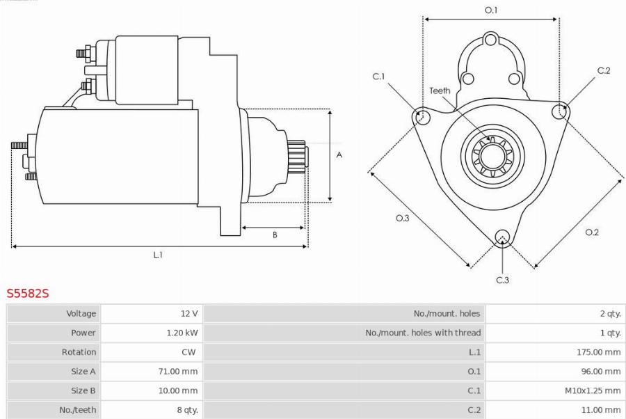 AS-PL S5582S - Motorino d'avviamento autozon.pro