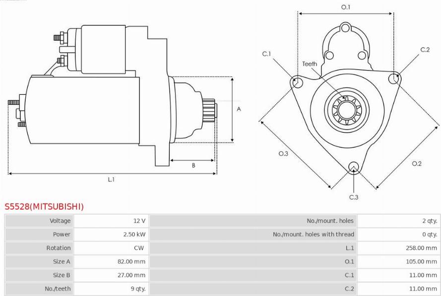 AS-PL S5528(MITSUBISHI) - Motorino d'avviamento autozon.pro