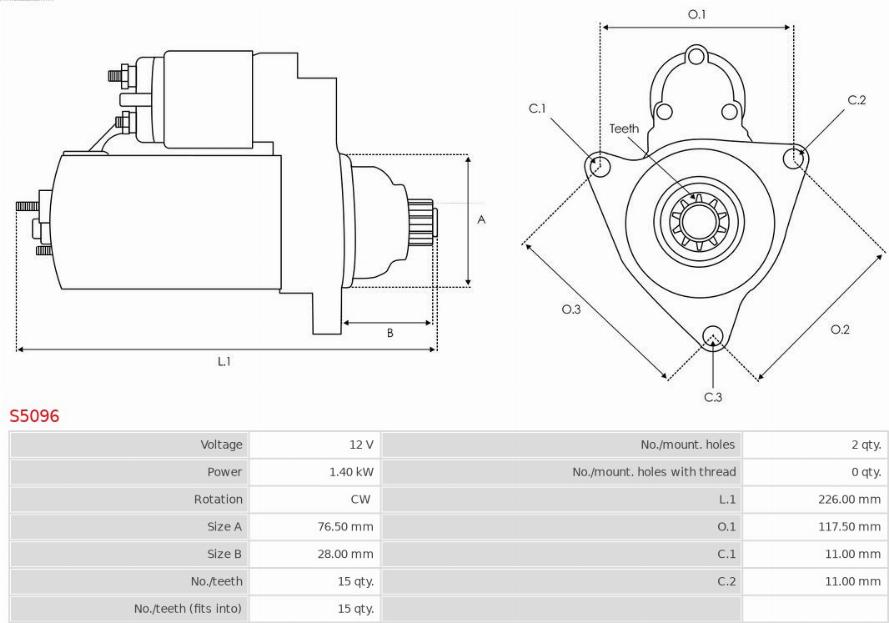 AS-PL S5096 - Motorino d'avviamento autozon.pro