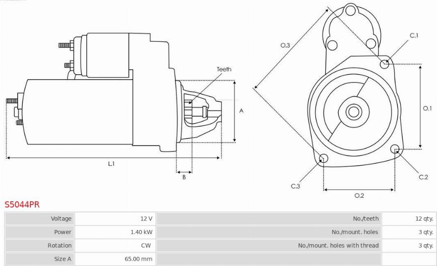 AS-PL S5044PR - Motorino d'avviamento autozon.pro