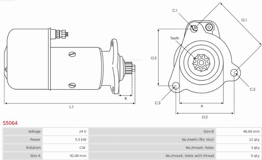 AS-PL S5064 - Motorino d'avviamento autozon.pro