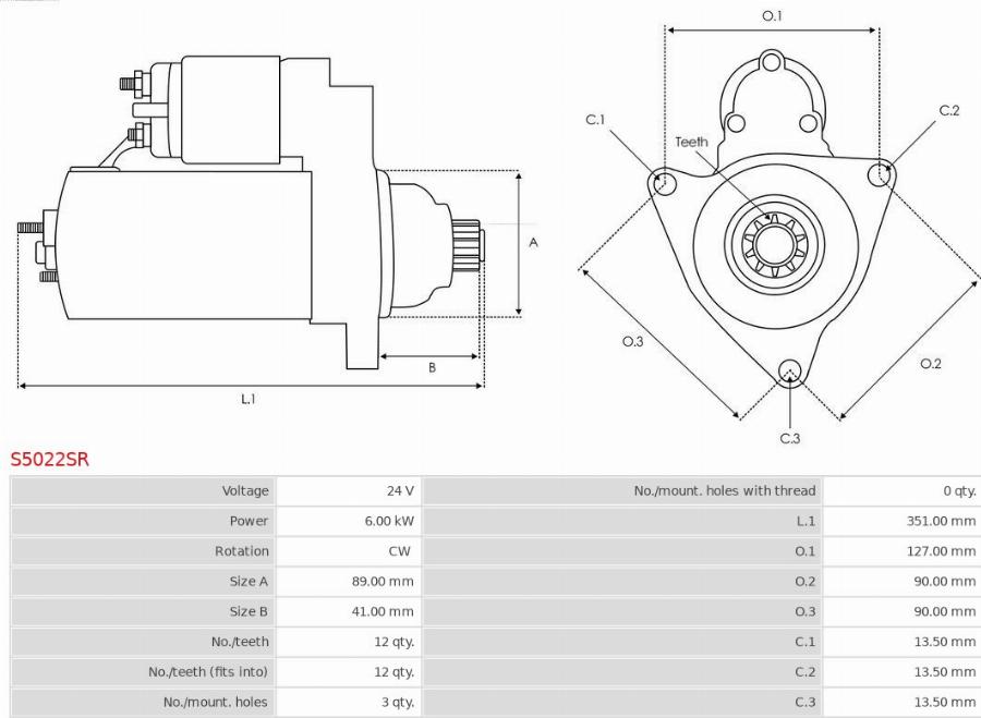 AS-PL S5022SR - Motorino d'avviamento autozon.pro