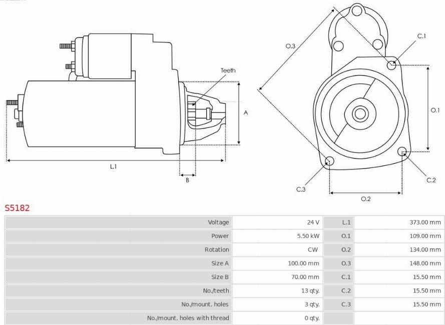 AS-PL S5182 - Motorino d'avviamento autozon.pro