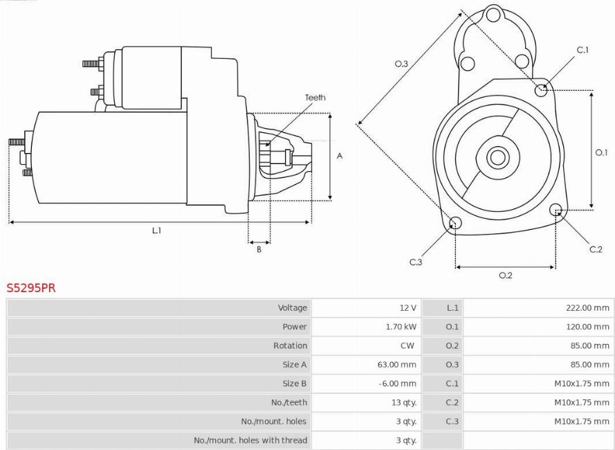 AS-PL S5295PR - Motorino d'avviamento autozon.pro