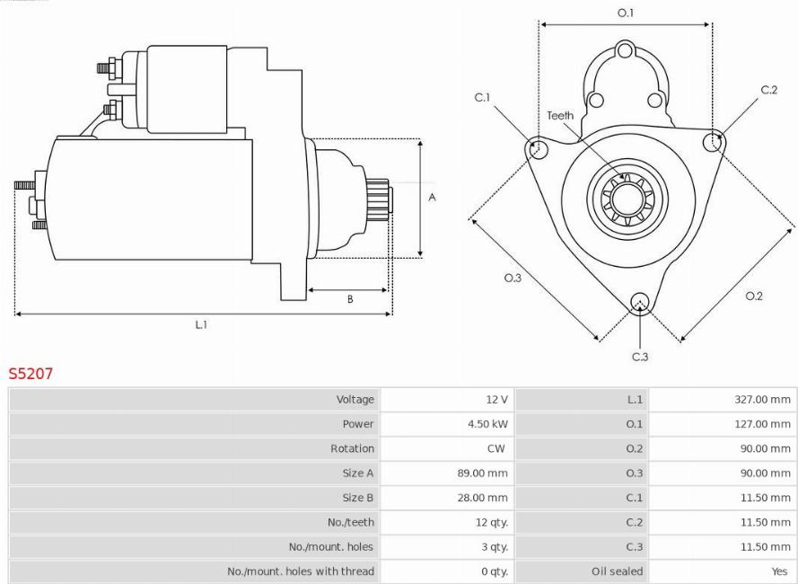 AS-PL S5207 - Motorino d'avviamento autozon.pro