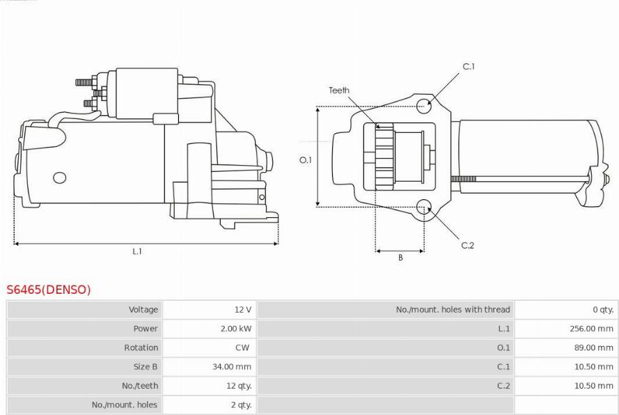 AS-PL S6465(DENSO) - Motorino d'avviamento autozon.pro