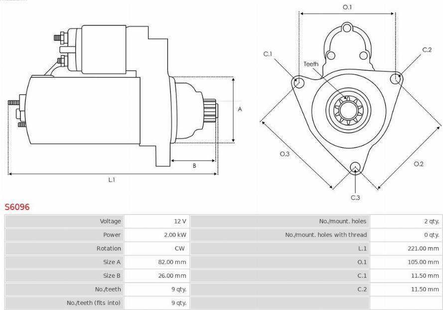 AS-PL S6096 - Motorino d'avviamento autozon.pro