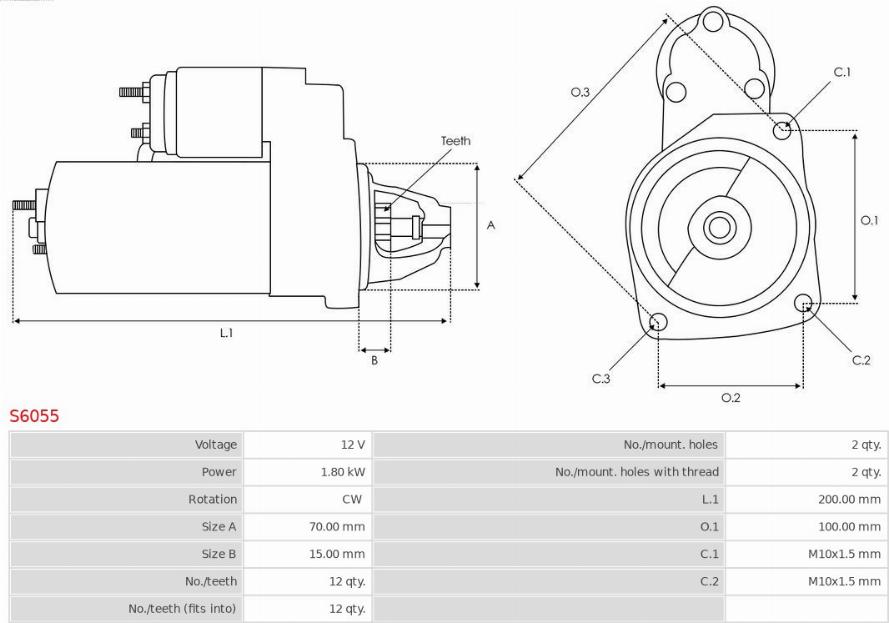 AS-PL S6055 - Motorino d'avviamento autozon.pro