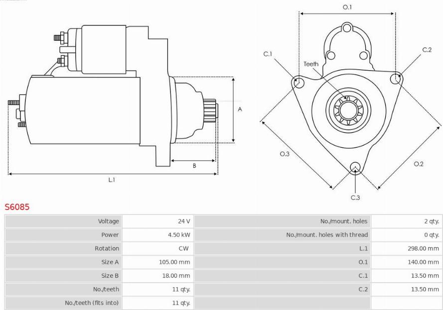 AS-PL S6085 - Motorino d'avviamento autozon.pro