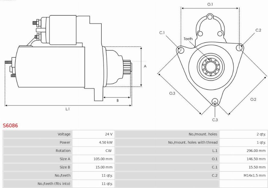 AS-PL S6086 - Motorino d'avviamento autozon.pro