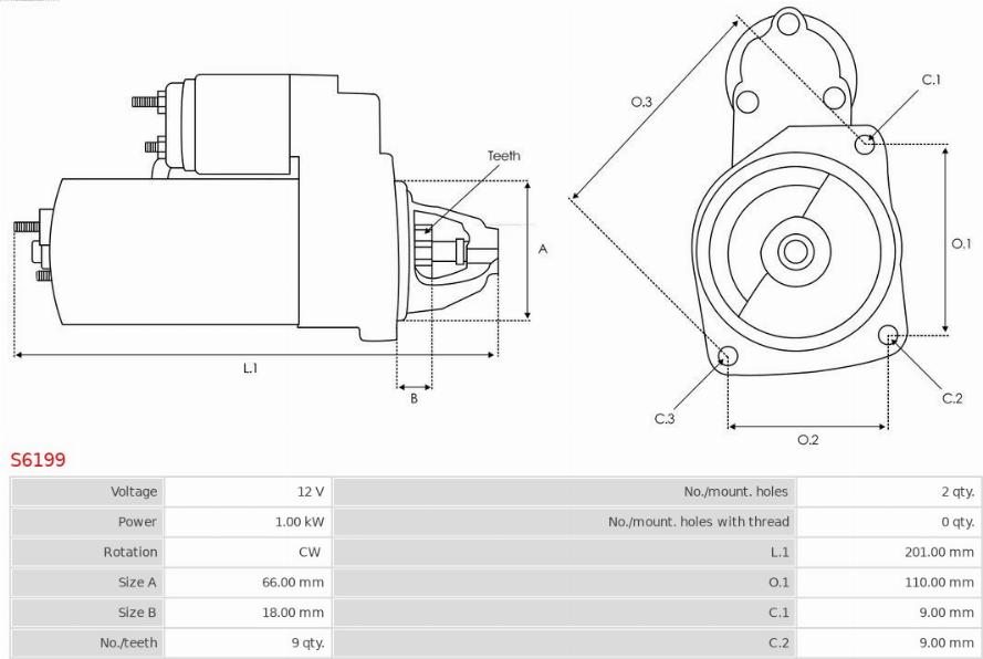 AS-PL S6199 - Motorino d'avviamento autozon.pro