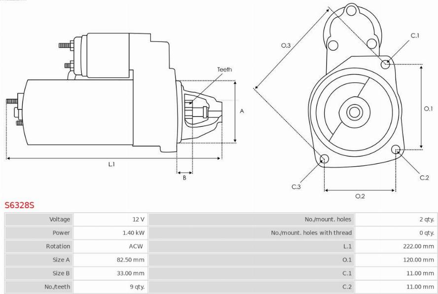 AS-PL S6328S - Motorino d'avviamento autozon.pro