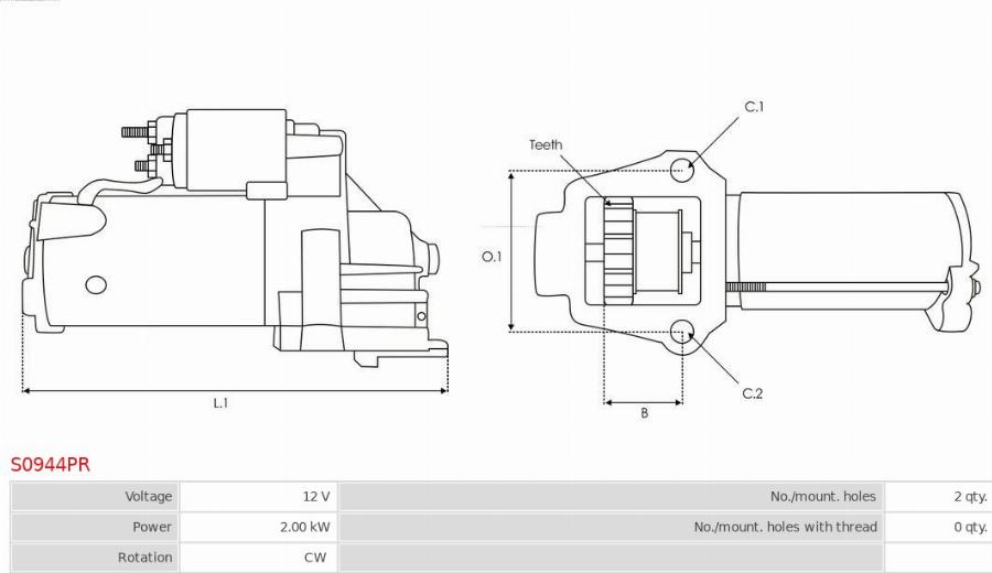 AS-PL S0944PR - Motorino d'avviamento autozon.pro