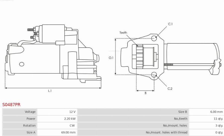 AS-PL S0487PR - Motorino d'avviamento autozon.pro