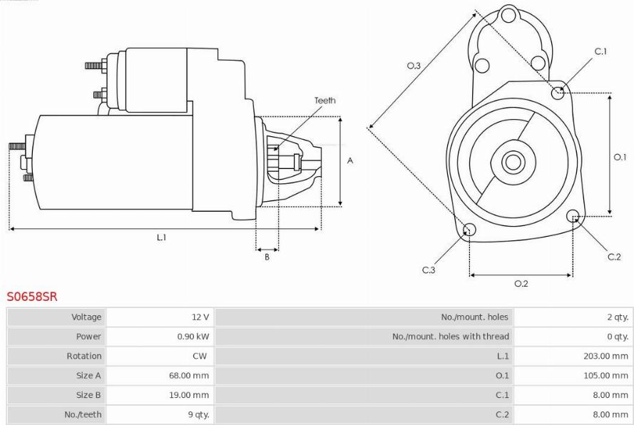 AS-PL S0658SR - Motorino d'avviamento autozon.pro