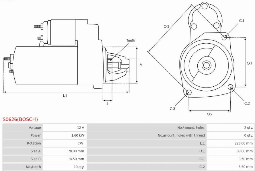 AS-PL S0626(BOSCH) - Motorino d'avviamento autozon.pro