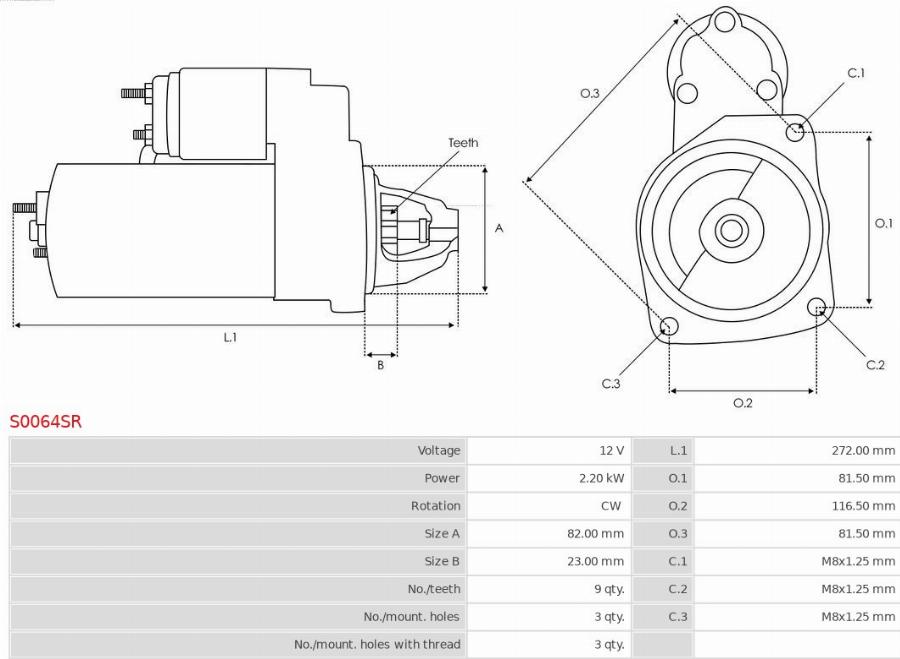 AS-PL S0064SR - Motorino d'avviamento autozon.pro