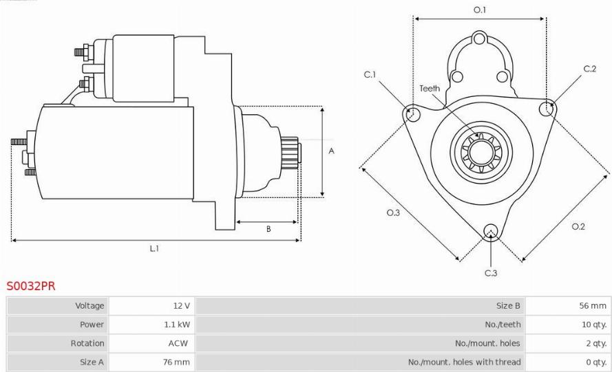 AS-PL S0032PR - Motorino d'avviamento autozon.pro