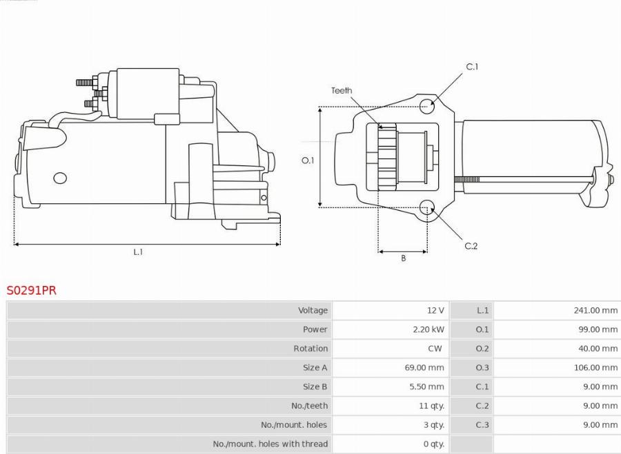 AS-PL S0291PR - Motorino d'avviamento autozon.pro